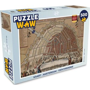 Puzzel Kaart - Amsterdam - Geschiedenis - Legpuzzel - Puzzel 500 stukjes