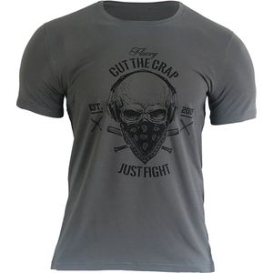 Fluory Cut the Crap Just Fight T-shirt Grijs