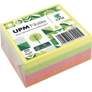UPM sticky notes - 4 x 100 vel - 75x75mm - roze, geel, groen, oranje - IN-5654-39PG