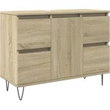 vidaXL - Badkamerkast - 80x33x60 - cm - bewerkt - hout - sonoma - eikenkleurig