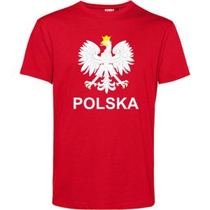 T-shirt kind Logo Polska | EK 2024 |Polen shirt | Shirt Poolse vlag | Rood | maat 128