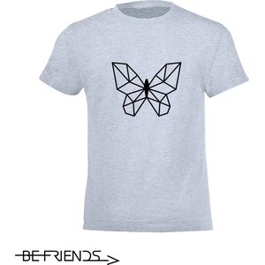 Be Friends T-Shirt - Vlinder - Kinderen - Licht blauw - Maat 2 jaar