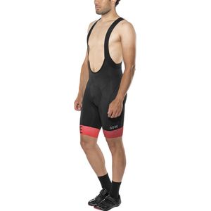 GORE WEAR C5 Optiline Bib Shorts Heren, zwart/rood Maat XL