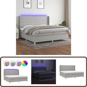 vidaXL Boxspring 200x200 cm met LED & Matras Boxspring - Led Bed - Slaapcomfort - Pocketed Spring Mattress - Frame Bed