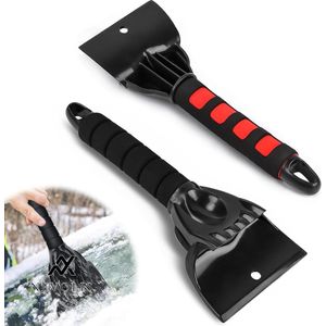 Nevolis IJskrabber voor de auto 2 stuks - stabiele ruitenkrabber - ijskrabber met antislip softgrip - sterke ijskrabber voor auto's en voorruiten .