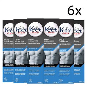 Veet Men - Ontharingscreme - Gevoelige Huid - 200ml x6 - Voordeelverpakking