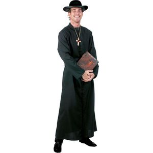Funny Fashion - Monnik & Pater & Priester Kostuum - Priester Kerkrade - Man - Zwart - Maat 56-58 - Carnavalskleding - Verkleedkleding