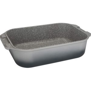 Grote gegoten aluminium braadpan met handgrepen als braadpan, lichtgewicht gegoten aluminium - geschikt voor inductie en ovenbestendig, ombré grijs, 41 x 26, braadpan, gegoten braadpan, ganzenbraadpan