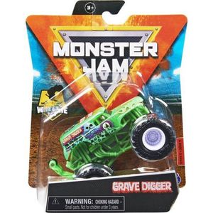 Monster Jam truck Grave Digger green wheelie bar - monstertruck 9 cm schaal 1:64
