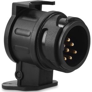 Navaris trailer plug adapter 12V - 13 pins naar 7 pins - Connector voor caravans en aanhangers - Trekhaak aansluiting - Zwart