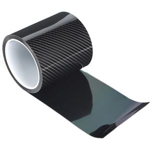 Autodeurrandbescherming zwart koolstofvezel wikkelfolie dorpelbeschermingsstrips - universele pasvorm - 10 cm