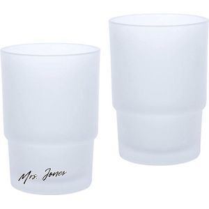 Mrs. Jones Royal Selection Glazen tandenborstelbekers - Kindvriendelijk - Wandmontage - Badkameraccessoires - Mat .
