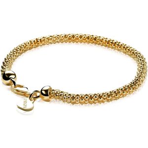 ZINZI zilveren schakelarmband geel verguld 4,5mm breed 19cm ZIA1057G