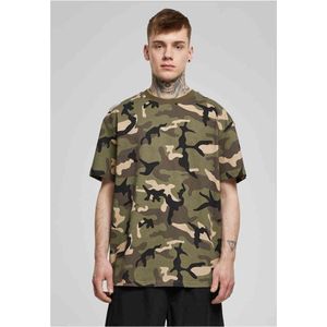 Urban Classics - Heavy Oversized Camo Heren T-shirt - M - Groen