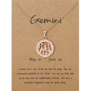 Bixorp Stars Tweeling / Gemini Ketting Hanger Ros√© Goud - Sterrenbeeld Hanger