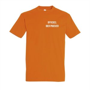 Shirt Oranje - Koningsdag shirt met tekst - Maat S - Officeel Bierproever