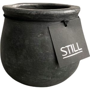 STILL Klein Potje - Pot - Aardewerk - Black Vintage - Zwart - 13x14 cm