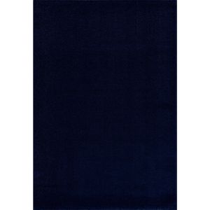 Tapijtenloods Uni Effen Laagpolig Vloerkleed Modern Donker Blauw Navy- 80x150 CM