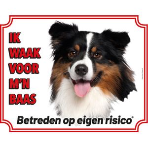 Australian Shepherd Waakbord - Ik waak voor mijn Baas