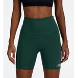 New Balance Harmony 6 Inch Bike Short Dames Sportbroek - NIGHTWATCH Groen - Maat M