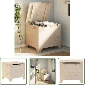 The Living Store Opbergbox met deksel RANA 60x49x54 cm massief grenenhout - Opbergkast - Opbergdozen - Houten Kast - Rustic Interieur - Grenenhouten Meubels