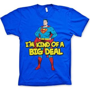 DC Comics Superman Heren Tshirt -L- I'm Kind Of A Big Deal Blauw