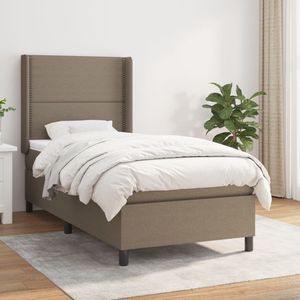 The Living Store Boxspringbed Pocketvering - 80 x 200 cm - Taupe - Rustgevende nachtrust