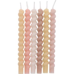 Folat - Kaarsjes twister pale pastel 10 cm (12 stuks)