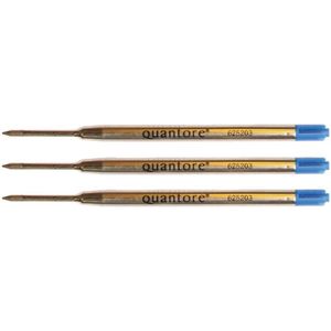 3x Balpenvulling Quantore Blauw Medium - Geschikt voor Parker