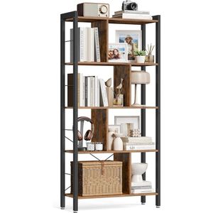 Boekenkast met 4 niveaus - Vrijstaande Plank voor Woonkamer en Kantoor - Industrieel Ontwerp