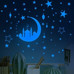 Lichtgevende Sterren en Maan Muurstickers 145 Stuks - Kinderkamer Decoratie .