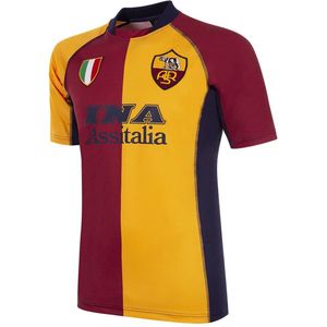 COPA - AS Roma 2001 - 02 Retro Voetbal Shirt - XL - Rood; Oranje