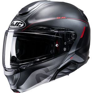 Hjc Rpha 91 Combust Black Red Mc1Sf Modular Helmets L - Maat L - Helm