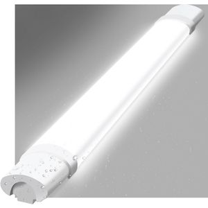 NETTLIFE Plafondlamp LED - Vochtbestendige lamp - 90 cm - IP65 Plafondverlichting - Lang Werklamp - 1xLED TL - 24 W - Koel wit Licht 5000 K - voor Badkamer | Garage | Werkplaats | Keuken