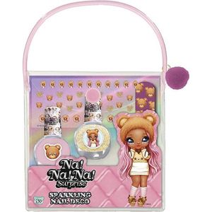 Totum nanana surprise nagellak en beauty set Sarah incl. glitterlak, nagelstickers & vijltje in tasje kinder make up cadeautip