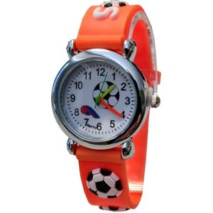 Fako® - Kinderhorloge - 3D - Voetbal - Oranje
