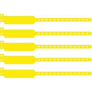 Blanco vinyl polsbandjes - 100 stuks - Neon geel