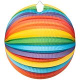 Wefiesta Lampion Rond 25 Cm Papier Regenboog