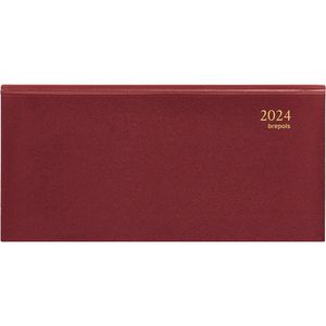 Brepols Agenda 2024 • Breprint • Horizontaal • Lima kunstleder • 16,6 x 8,1 cm • Bordeaux