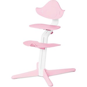 Stokke NOMI highchair meegroeistoel - Basis eiken wit gelakt en stoel pale pink