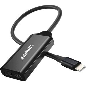 A-KONIC© USB C naar HDMI HUB – 4K type-c to HDMI Converter - premium aluminium behuizing – Geschikt voor apple Macbook Air / Pro, Samsung, Dell, Lenova & meer - Zwart