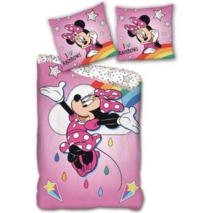 Disney Minnie Mouse Dekbedovertrek Rainbows - Eenpersoons - 140 x 200 - Polyester