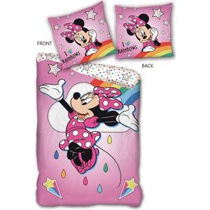 Disney Minnie Mouse Dekbedovertrek Rainbows - Eenpersoons - 140 x 200 - Polyester