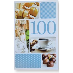 Hoera 100 Jaar! Luxe verjaardagskaart - 12x17cm - Gevouwen Wenskaart inclusief envelop - Leeftijdkaart