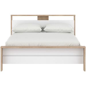 Next bed met 1 legplank 140x200cm hoogglans wit.