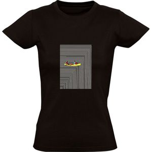Optische illusie Dames T-shirt | boot | waterval | gezichtsbedrog | verbeelding