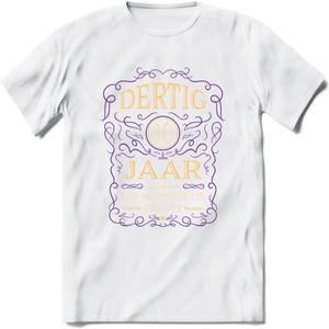 30 Jaar Legendarisch Gerijpt T-Shirt | Paars - Ivoor | Grappig Verjaardag en Feest Cadeau Shirt | Dames - Heren - Unisex | Tshirt Kleding Kado | - Wit - L