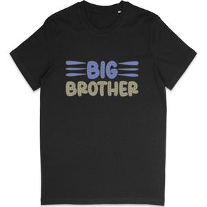 Jongens T Shirt Met Tekst: Big Brother - Grote Broer - Zwart - Maat 164