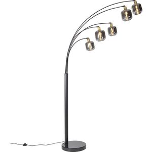 QAZQA Zuzanna - Moderne Vloerlamp - Staande Lamp - 5 Lichts - H 221 cm - Zwart Goud