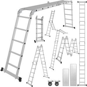Multifunctionele 7-in-1 Aluminium Ladder - Vouwladder voor Huishoudelijk en Professioneel Gebruik